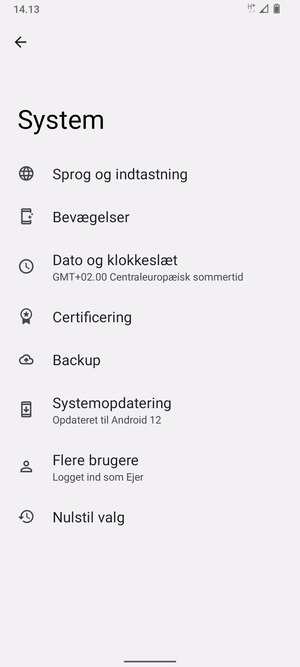 Vælg Systemopdatering