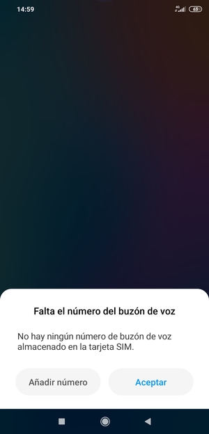 Si el correo de voz no está configurado, seleccione Añadir número