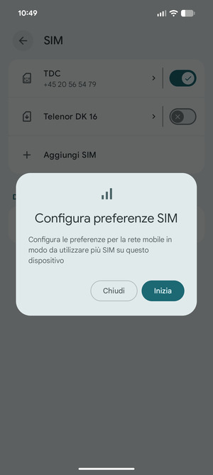 Seleziona Inizia