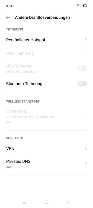 Wählen Sie Persönlicher Hotspot