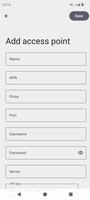 Enter Internet information