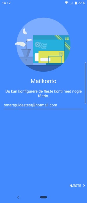 Indtast din Hotmail adresse og vælg NÆSTE