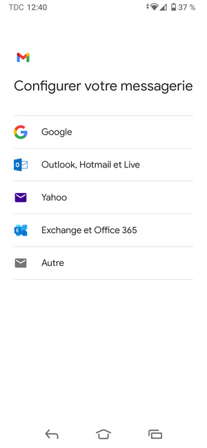 Sélectionnez Exchange et Office 365