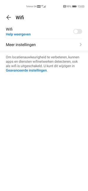 Schakel Wifi in