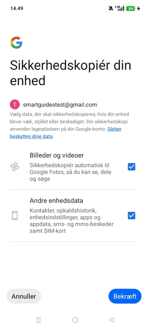 Vælg dine foretrukne muligheder og vælg Bekræft
