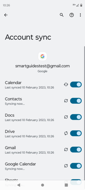 Your information will be synchronised