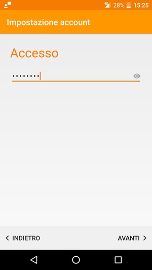 Inserisci la tua password e seleziona AVANTI