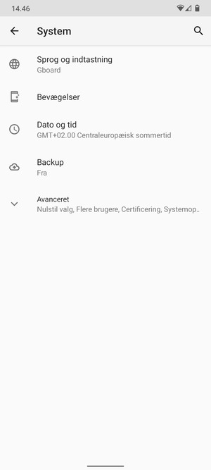 Vælg Backup