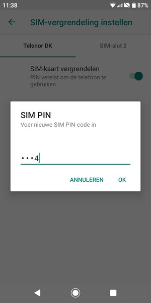 Voer uw Nieuwe SIM PIN-code in en selecteer OK