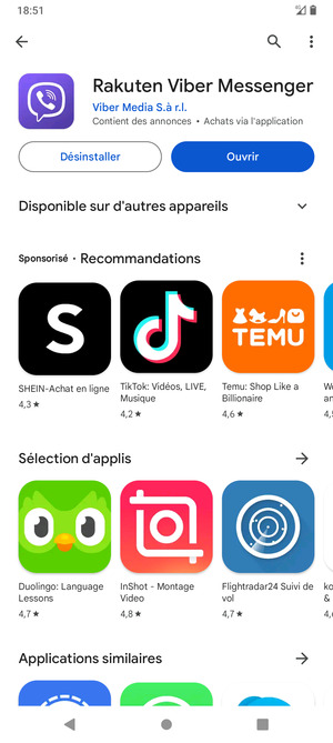 Sélectionnez Ouvrir