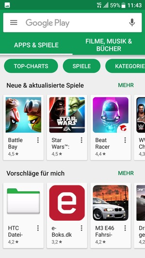 Wählen Sie die Suchleiste