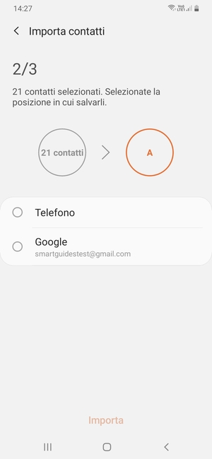 Seleziona il tuo account Google