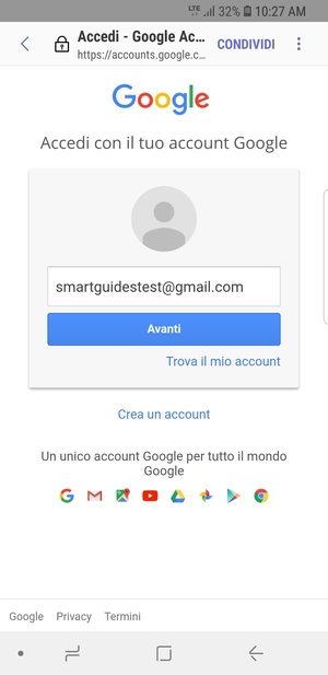 Seleziona Avanti