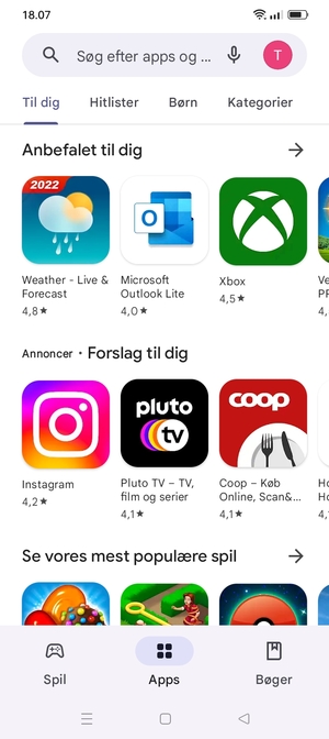 Vælg søgefeltet