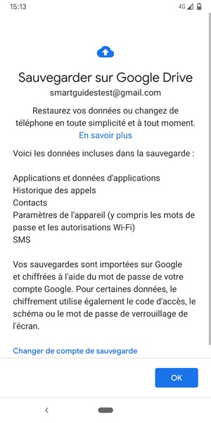 Sélectionnez OK