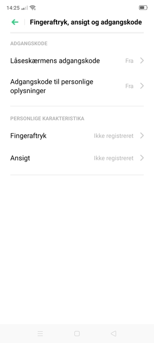 Vælg Låseskærmens adgangskode