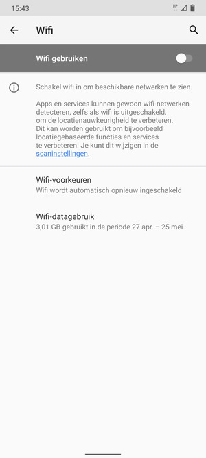 Schakel Wifi gebruiken in