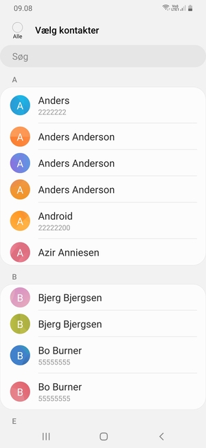Marker tjekboksen Alle