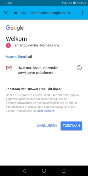 Selecteer TOESTAAN