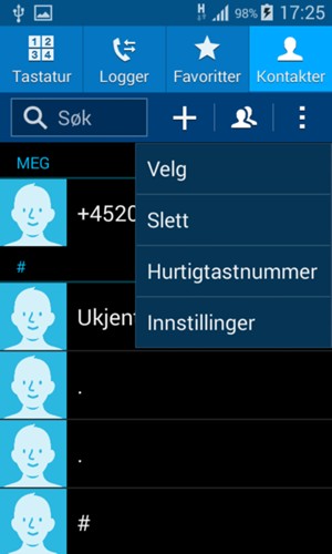 Velg Innstillinger