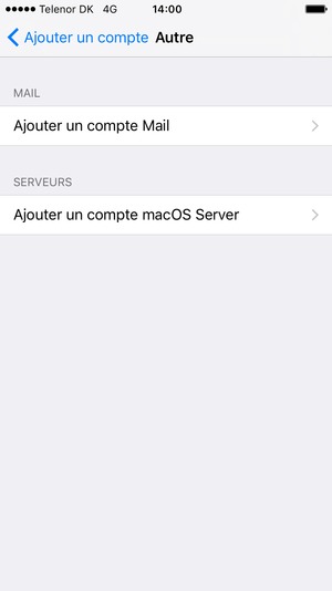 Sélectionnez Ajouter un compte Mail