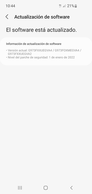 Si su teléfono está actualizado, verá la siguiente pantalla
