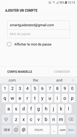 Saisissez votre adresse Gmail et sélectionnez Suiv.