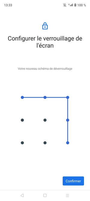 Dessinez de nouveau le schéma de déverrouillage et sélectionnez Confirmer