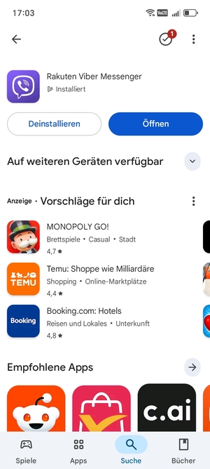 Wählen Sie Öffnen