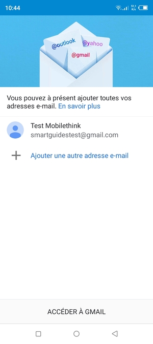Sélectionnez ACCÉDER À GMAIL