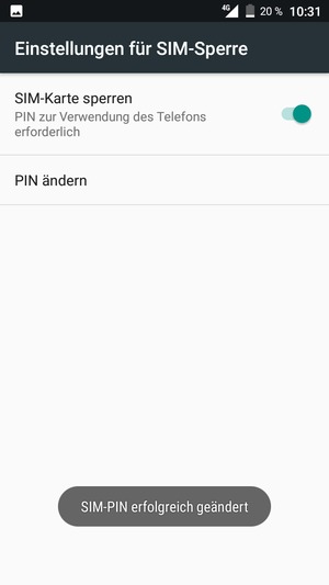 Ihre SIM-PIN wurde geändert