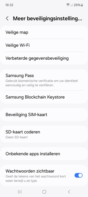 Selecteer Beveiliging SIM-kaart
