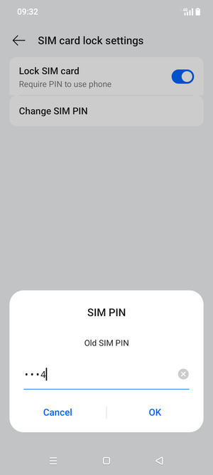 Enter Current SIM PIN and select OK