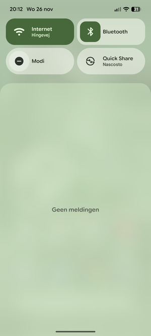 Schuif naar beneden in het bovenste menu opnieuw