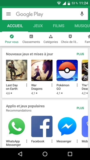 Sélectionnez la barre de Recherche