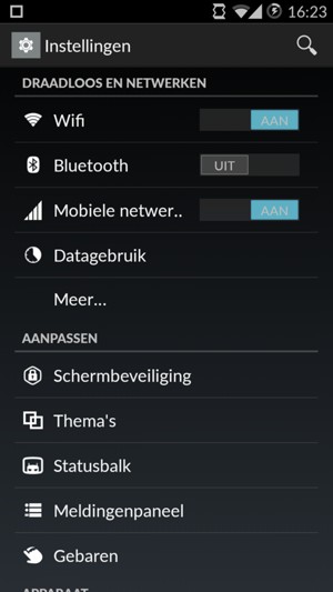 Selecteer Mobiele netwerken