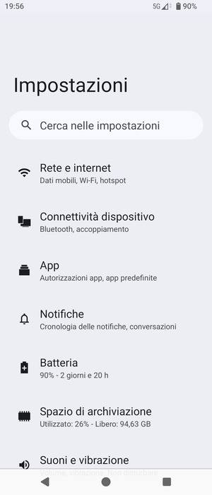 Seleziona Rete e internet