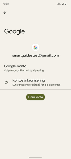 Velg Kontosynkronisering