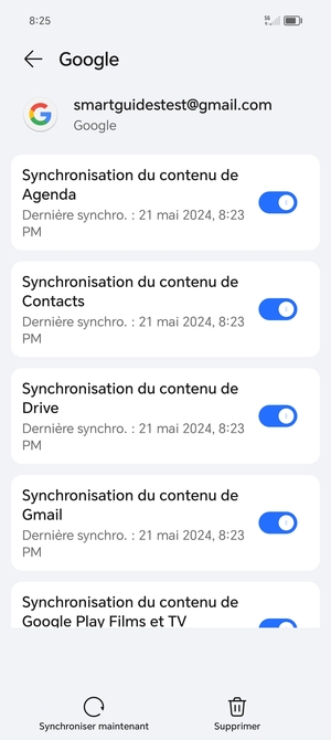 Assurez-vous que Synchronisation du contenu de Contacts est sélectionné