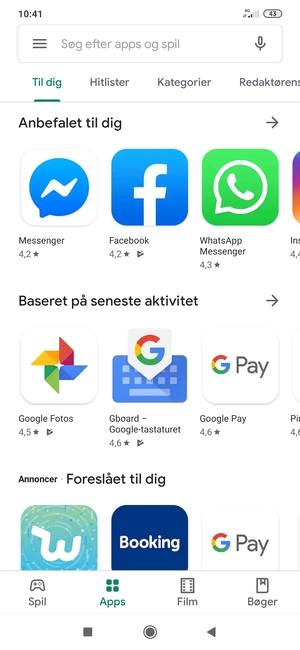 Vælg søgefeltet