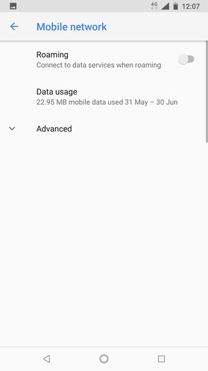 To change network if network problems occur, select Advanced