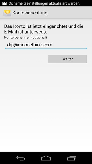 Geben Sie Ihrem Konto einen Namen und wählen Sie Weiter