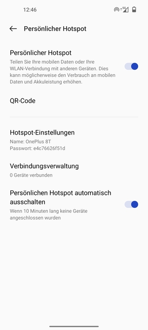 Ihr Handy ist jetzt für die Verwendung als Modem eingerichtet