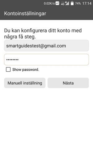 Ange din Gmail- eller Hotmail-adress och lösenord. Välj Nästa
