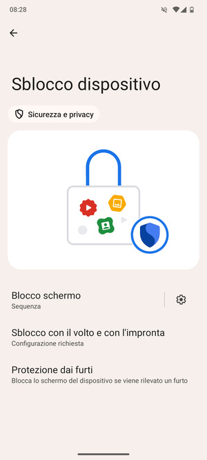 Il tuo telefono è ora protetto dal blocco schermo