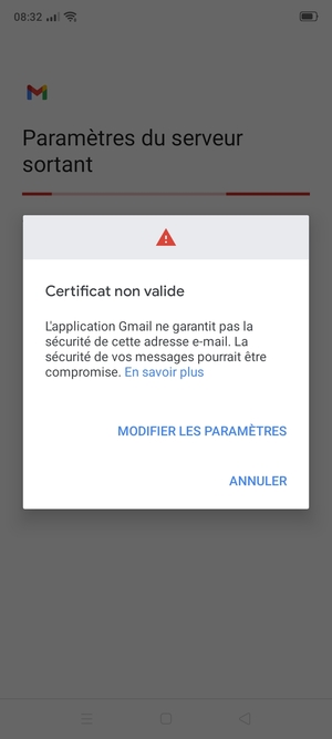 Sélectionnez MODIFIER LES PARAMÈTRES
