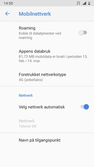 Bla til og velg Navn på tilgangspunkt