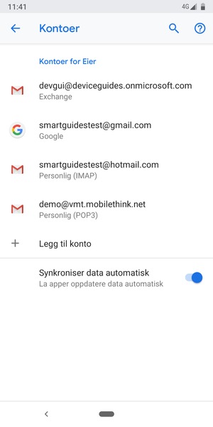 Velg din Google-konto