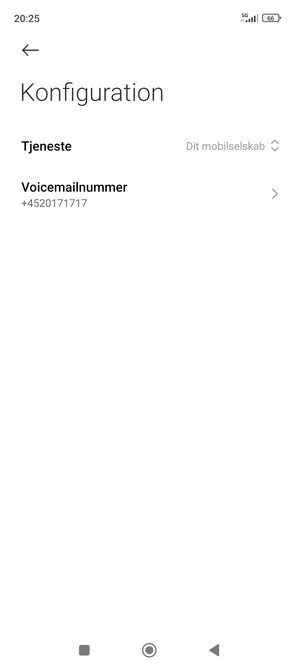 Vælg Voicemailnummer