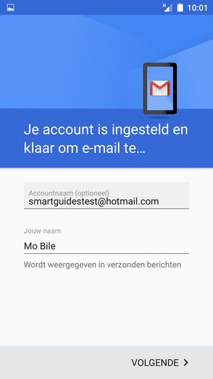 Geef uw account een naam en voer uw naam in. Selecteer VOLGENDE